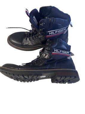 Tommy Hilfiger blue red and white with Hilfiger logo lace up boots size 13